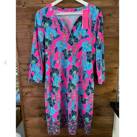 Mini Dress Size S Lilly Pulitzer UPF 50+ Nadine Chillylilly Pink Isle Blooming - Picture 1 of 4